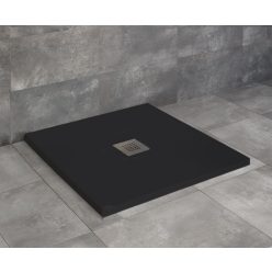   Zuhanytálca, Radaway Kios C szögletes lapos zuhanytálca 90x90 fekete, ajándék szifonnal