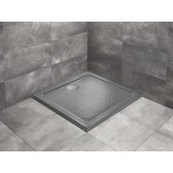   Zuhanytálca, Radaway Doros Stone C szögletes lapos zuhanytálca 90x90 antracit, ajándék szifonnal