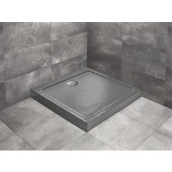   Zuhanytálca, Radaway Doros Stone C szögletes zuhanytálca előlappal 90x90 antracit, ajándék szifon