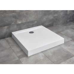   Zuhanytálca, Radaway Doros Stone C szögletes zuhanytálca előlappal 90x90 fehér, ajándék szifonnal