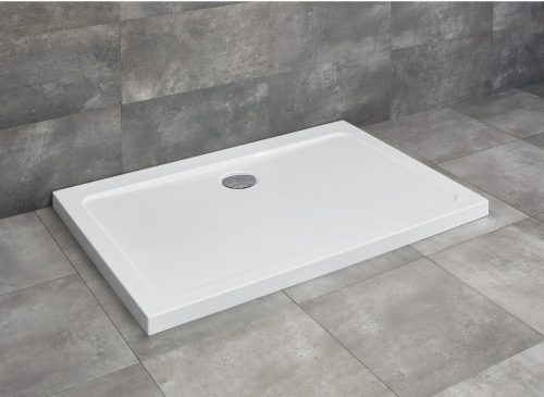 Zuhanytálca, Radaway Doros Stone D szögletes lapos zuhanytálca 100x80 fehér, ajándék szifonnal