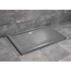   Zuhanytálca, Radaway Doros Stone D szögletes lapos zuhanytálca 100x80 antracit, ajándék szifonnal