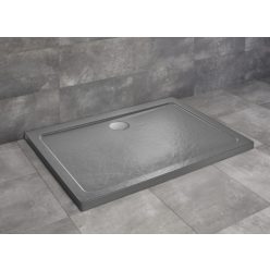   Zuhanytálca, Radaway Doros Stone D szögletes lapos zuhanytálca 100x90 antracit, ajándék szifonnal