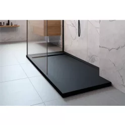   Zuhanytálca, Radaway Teos F lapos szögletes zuhanytálca 120x90 fekete, ajándék szifonnal