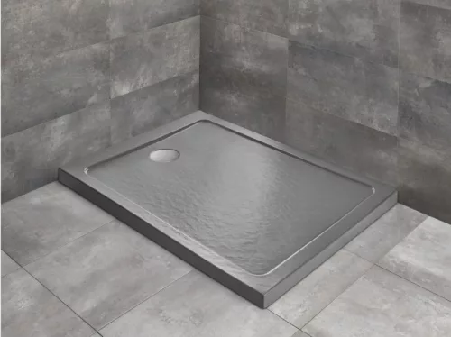 Zuhanytálca, Radaway Doros Stone F szögletes lapos zuhanytálca 120x80 antracit, ajándék szifonnal