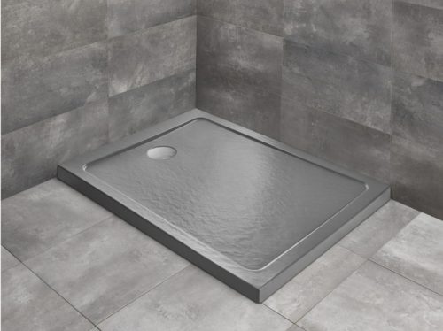 Zuhanytálca, Radaway Doros Stone F szögletes lapos zuhanytálca 120x90 antracit, ajándék szifonnal