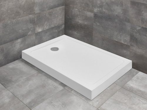 Zuhanytálca, Radaway Doros Stone F szögletes zuhanytálca előlappal 100x80 fehér, ajándék szifonna