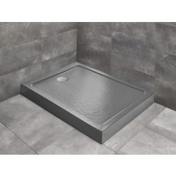   Zuhanytálca, Radaway Doros Stone F szögletes zuhanytálca előlappal 100x80 antracit, ajándék szifo