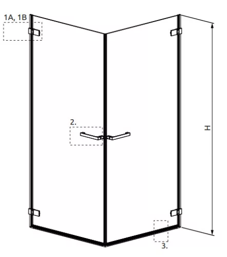 Zuhanykabin, Radaway Arta KDD I szögletes zuhanykabin 90x100 átlátszó