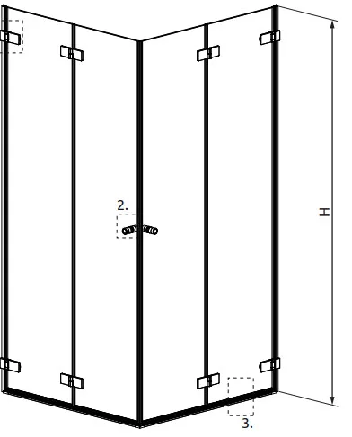 Zuhanykabin, Radaway Arta KDD B szögletes zuhanykabin 80x100 átlátszó