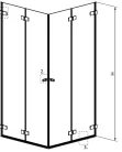 Zuhanykabin, Radaway Arta KDD B szögletes zuhanykabin 100x90 átlátszó