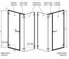 Zuhanykabin, Radaway Arta KDS I szögletes zuhanykabin 130x100 átlátszó balos