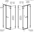 Zuhanykabin, Radaway Arta KDS II szögletes zuhanykabin 120x90 átlátszó balos