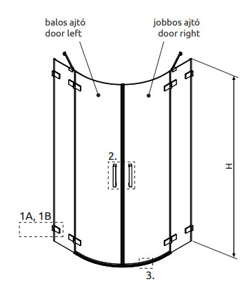 Zuhanykabin, Radaway Euphoria PDD íves zuhanykabin 100x90 átlátszó