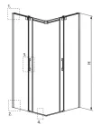 Zuhanykabin, Radaway Espera KDD szögletes zuhanykabin 90x120 átlátszó