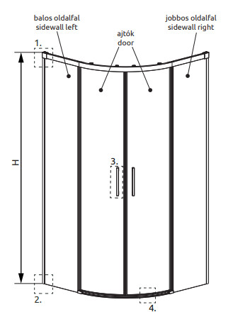 Zuhanykabin, Radaway Idea PDD íves zuhanykabin 80x80 átlátszó
