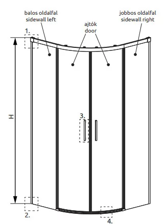 Zuhanykabin, Radaway Idea PDD íves zuhanykabin 100x100 átlátszó