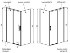 Zuhanykabin, Radaway Idea KDJ szögletes zuhanykabin 130x70 átlátszó balos