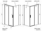 Zuhanykabin, Radaway Idea Black KDJ zuhanykabin 100x75 átlátszó balos
