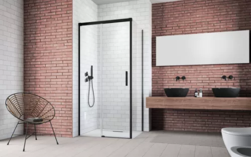 Zuhanykabin, Radaway Idea Black KDJ zuhanykabin 100x75 átlátszó balos