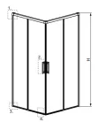 Zuhanykabin, Radaway Idea KDD szögletes zuhanykabin 90x100 átlátszó