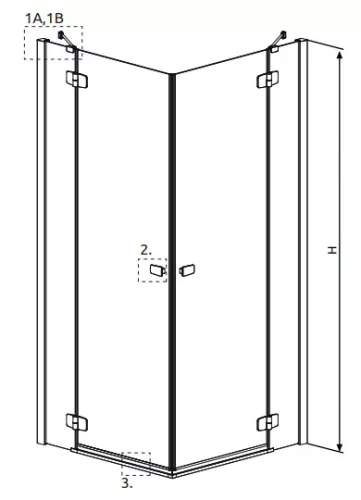 Zuhanykabin, Radaway Fuenta KDD szögletes zuhanykabin 100x80 átlátszó