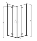 Zuhanykabin, Radaway Fuenta KDD B szögletes zuhanykabin 90x80 átlátszó
