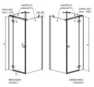Zuhanykabin, Radaway Fuenta KDJ+S szögletes zuhanykabin 80x70 átlátszó jobbos