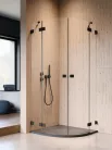 Zuhanykabin, Radaway Essenza Pro Black PDD íves fekete zuhanykabin 80x90 átlátszó