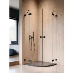   Zuhanykabin, Radaway Essenza Pro Black PDD íves fekete zuhanykabin 90x100 átlátszó