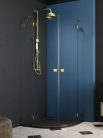 Zuhanykabin, Radaway Essenza Pro Gold PDD íves arany zuhanykabin 90x80 átlátszó