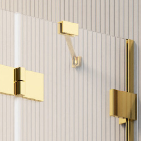 Zuhanykabin, Radaway Essenza Pro Gold PDD íves arany zuhanykabin 90x80 átlátszó