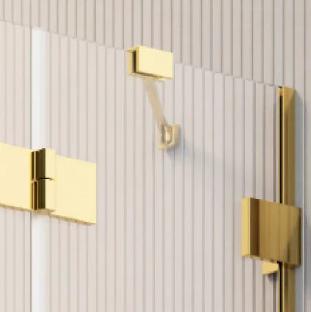 Zuhanykabin, Radaway Essenza Pro Gold PDD íves arany zuhanykabin 90x100 átlátszó