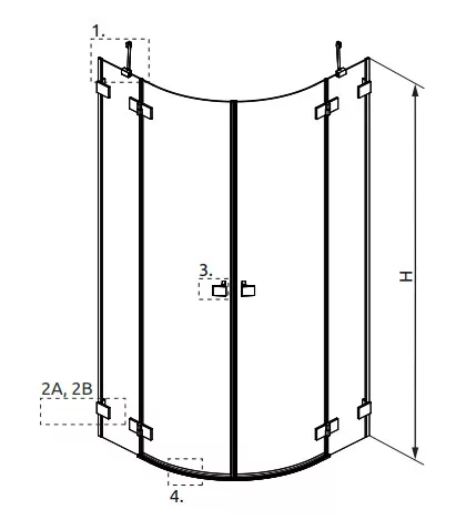Zuhanykabin, Radaway Essenza Pro White PDD íves fehér zuhanykabin 90x100 átlátszó