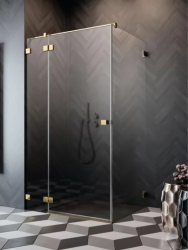 Zuhanykabin, Radaway Essenza Pro Gold KDJ szögletes arany zuhanykabin 80x70 átlátszó jobbos