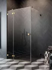 Zuhanykabin, Radaway Essenza Pro Gold KDJ szögletes arany zuhanykabin 120x75 átlátszó jobbos