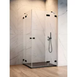   Zuhanykabin, Radaway Essenza Pro Black KDD szögletes fekete zuhanykabin 100x80 átlátszó