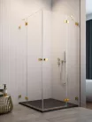 Zuhanykabin, Radaway Essenza Pro Gold KDD szögletes arany zuhanykabin 100x90 átlátszó