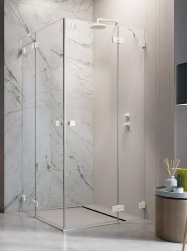 Zuhanykabin, Radaway Essenza Pro White KDD szögletes fehér zuhanykabin 100x90 átlátszó