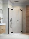 Zuhanykabin, Radaway Essenza Black PDD íves fekete zuhanykabin 80x90 átlátszó