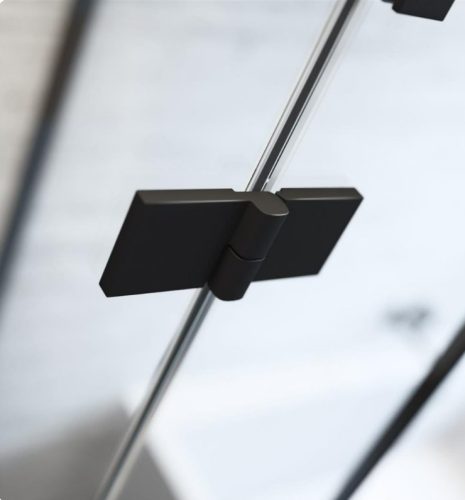 Zuhanykabin, Radaway Essenza Black PDD íves fekete zuhanykabin 90x80 átlátszó