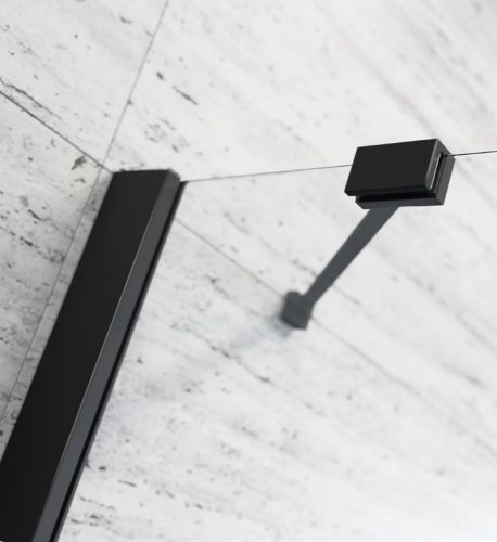 Zuhanykabin, Radaway Essenza Black PDD íves fekete zuhanykabin 90x90 átlátszó