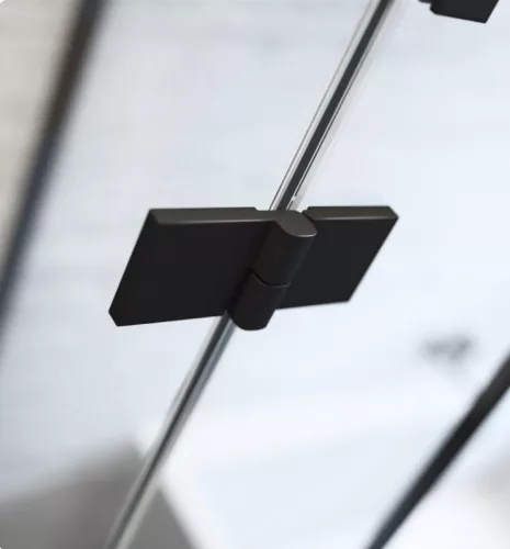 Zuhanykabin, Radaway Essenza Black PDD íves fekete zuhanykabin 100x100 átlátszó