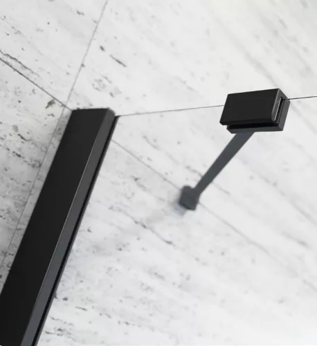 Zuhanykabin, Radaway Essenza Black PDD íves fekete zuhanykabin 100x100 átlátszó