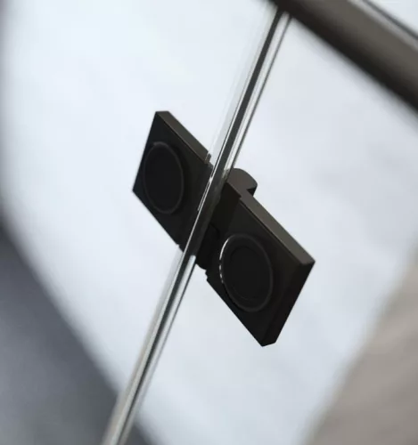 Zuhanykabin, Radaway Essenza Black PDD íves fekete zuhanykabin 100x100 átlátszó