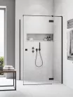 Zuhanykabin, Radaway Essenza Black KDJ szögletes fekete zuhanykabin 120x70 átlátszó jobbos