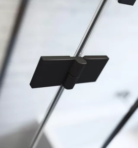 Zuhanykabin, Radaway Essenza Black KDJ szögletes fekete zuhanykabin 90x90 átlátszó balos