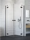 Zuhanykabin, Radaway Essenza Black KDD szögletes fekete zuhanykabin 100x100 átlátszó