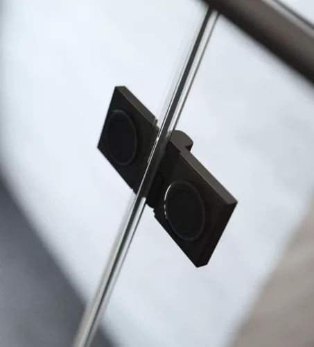 Zuhanykabin, Radaway Essenza Black KDD szögletes fekete zuhanykabin 100x100 átlátszó