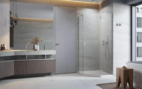 Zuhanykabin, Radaway Essenza PTJ szögletes zuhanykabin 80x100 átlátszó jobbos